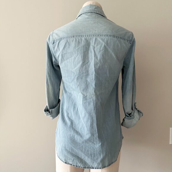 Denim Long Sleeve Shirt Womens Size S Button down Front Pockets Full Tilt - Picture 2 of 5